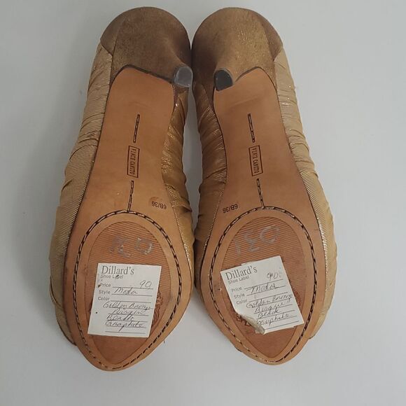 Vince Camuto VC Moda Golden Bronze Heels Women 6B Gold Sparkle Pumps - Picture 6 of 14